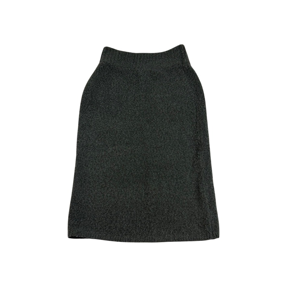 Express Womens Knit Midi Skirt Heather Gray Textured Pull On Size XS NEW